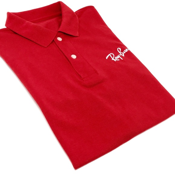 NWOT Ray-ban Red Short-Sleeved Polo Shirt - Picture 4 of 6